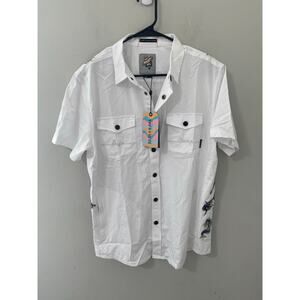 Mens Resort Tropical Golf Shirt Baja Llama Button Up Performance Stretch XXL NWT